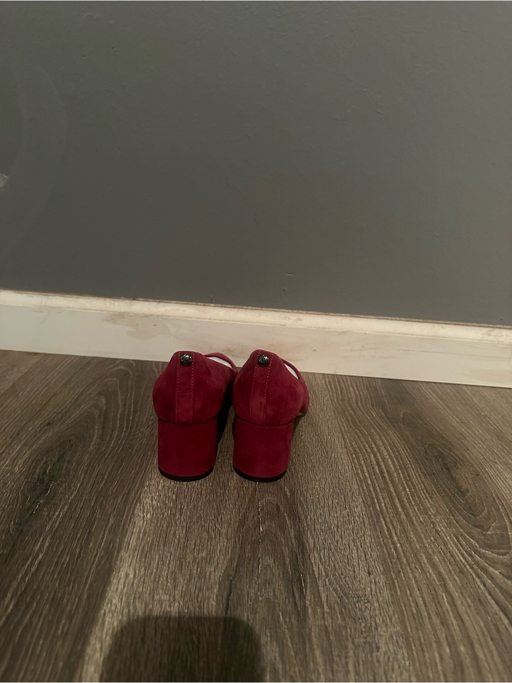 Donald J. Pliner Burgundy Suede Pointed Toe Block Heel Pumps - Picture 5 of 7